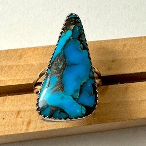 JB Native American Treasure: JB Signed Sterling Silver 925 Turquoise Ring